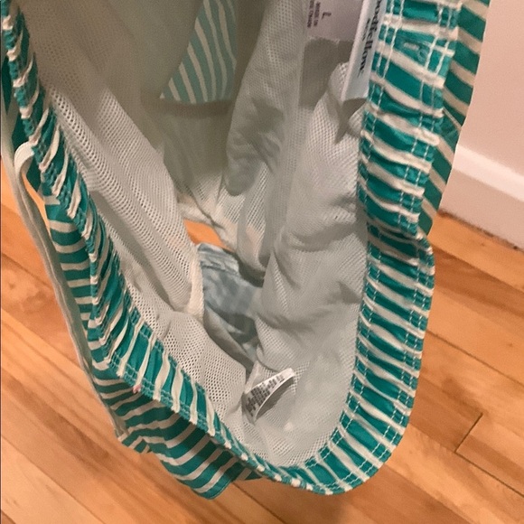 Green and White Striped Men Bathing Suit - Picture 5 of 8